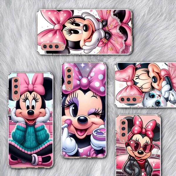 Cartoon Minnie Case for Samsung Galaxy A70 A70s A20e A30s A8 A40 A50 A50s A20 A30 A7 A6 2018 A25 Soft Transparent Phone Cover