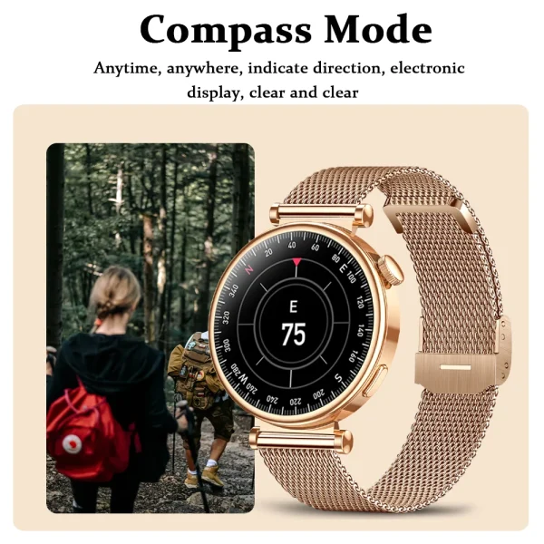 2024 New Watch 4 41mm Watch Bluetooth Call Smart Watch Women 1.36" AMOLED 360*360 HD Sreen GPS Fitness track Compass Smartwatch - Image 6