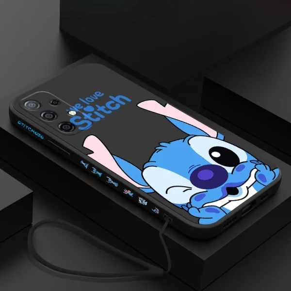 Cute Cartoon Disney Stitchs Case For Samsung A54 A34 A73 A53 A33 A23 A14 A13 A72 A52 A32 A22 A12 A71 A51 4G 5G With Hand Strap - Image 5