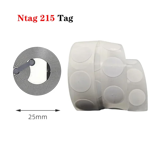 5/10pcs Rfid Smart Chip Nfc Ntag215 Tag 13.56mhz White Card Ultra-thin Mobile Phone Sticky Sticker Ultra-light Badge Token - Image 5