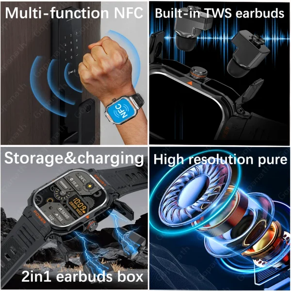 2024 New Smart Watch TWS Headset Two In One Wireless Bluetooth Dual Earbuds Call Health Monitor Sport Music Earphone Smartwatch - Image 3