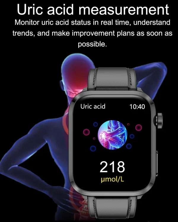 Laser Treatment Three High Uric Acid Blood Lipid Smart Watch Men Heart Rate Blood Sugar Health Tracker Bluetooth Call Smartwatch - Image 4