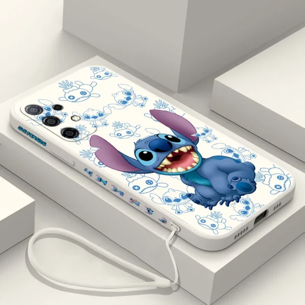 Cute Cartoon Disney Stitchs Case For Samsung A54 A34 A73 A53 A33 A23 A14 A13 A72 A52 A32 A22 A12 A71 A51 4G 5G With Hand Strap - Image 2